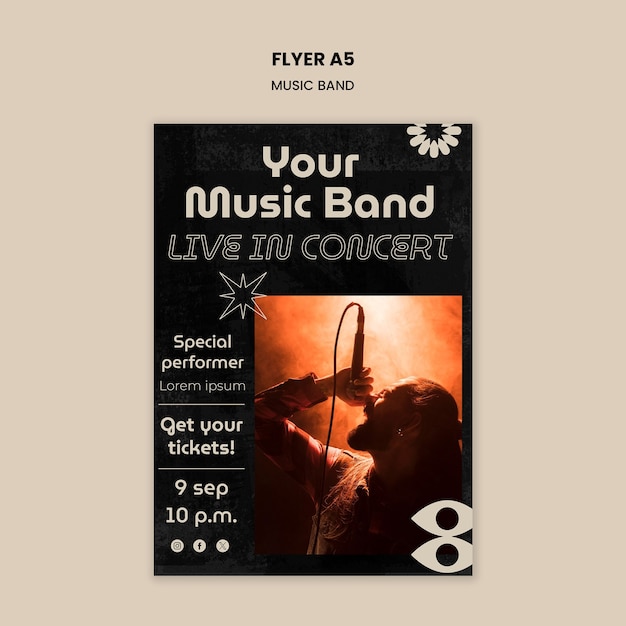 Free PSD music band festival template