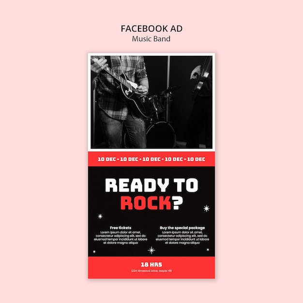 Free PSD music band template design