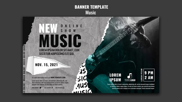 Music banner design template