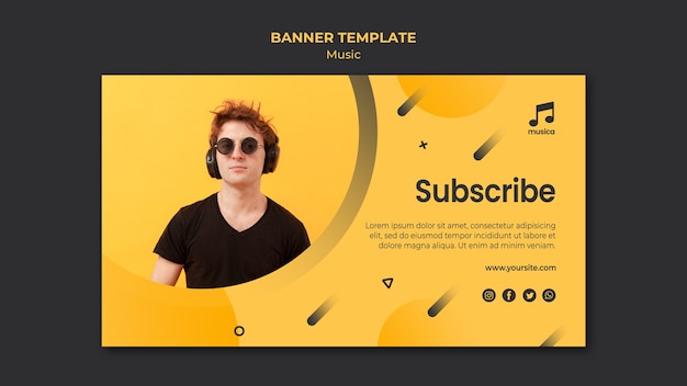 Free PSD music banner template design