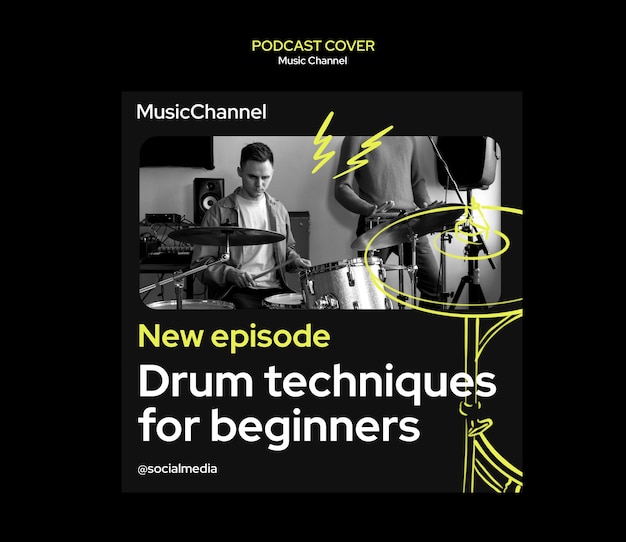 Free PSD music channel podcast cover