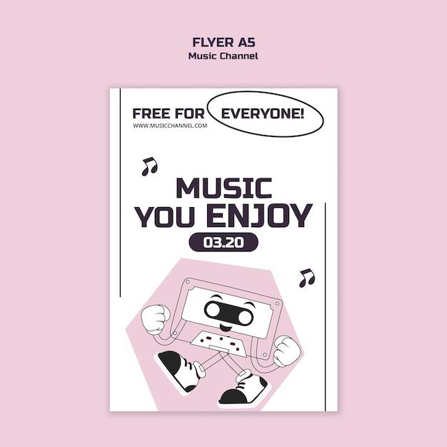 Free PSD music channel poster template