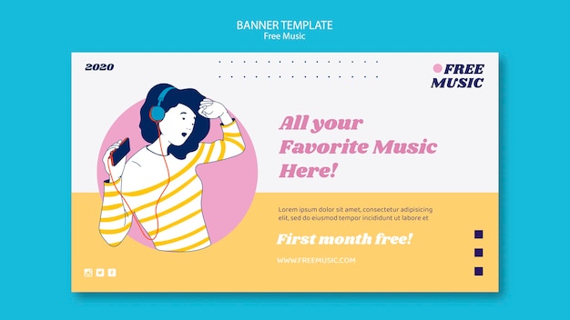 Free PSD music concept banner template