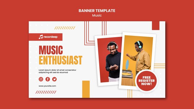 Music concept banner template