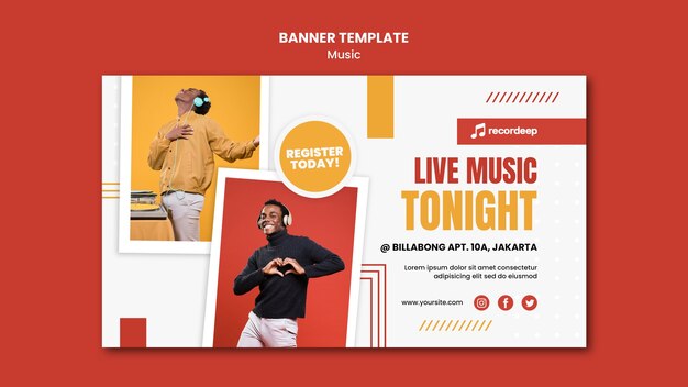 Music concept banner template