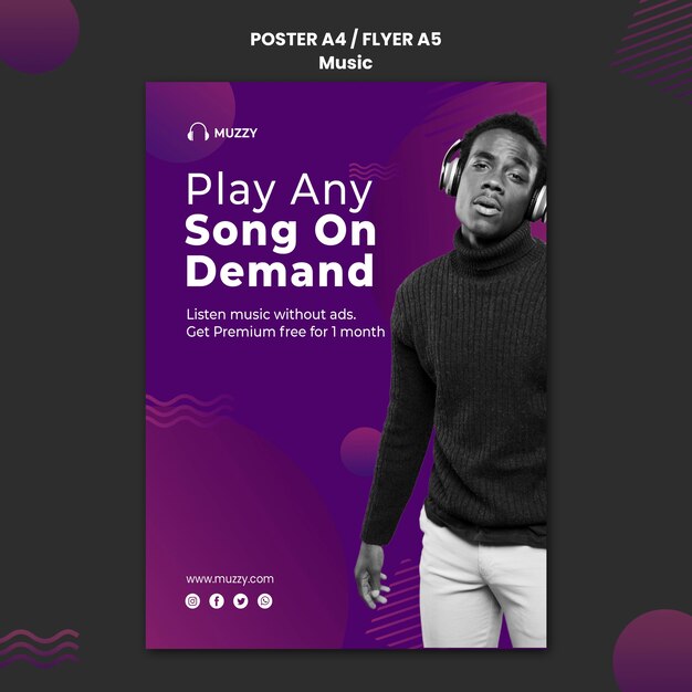 Music concept flyer template