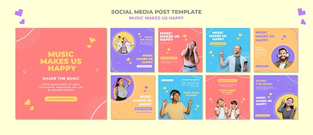 Music concept social media post template