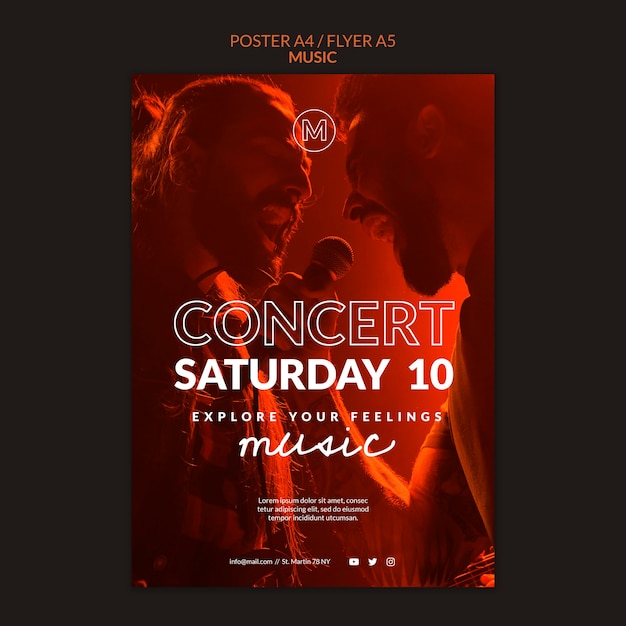 Music concert flyer template