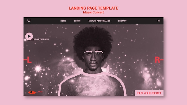 Free PSD music concert landing page