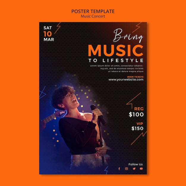 Free PSD music concert poster template