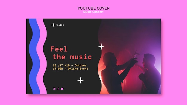 Music concert youtube cover template