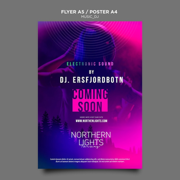 Free PSD music dj poster template