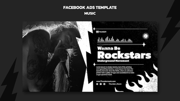 Free PSD music entertainment facebook template