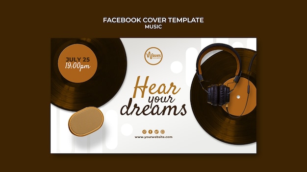 Free PSD music event facebook cover template