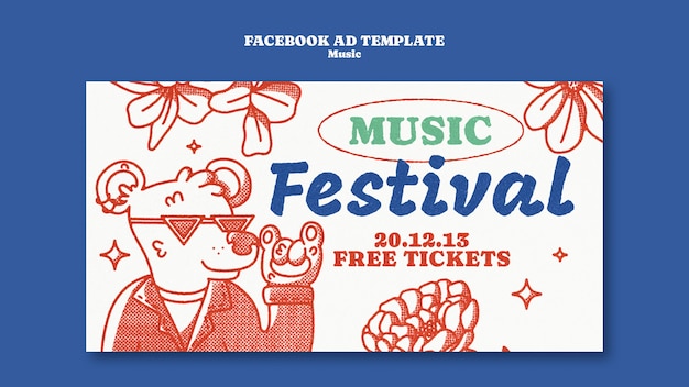 Free PSD music event facebook template