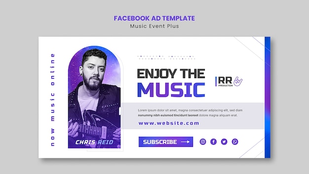 Music event social media promo template