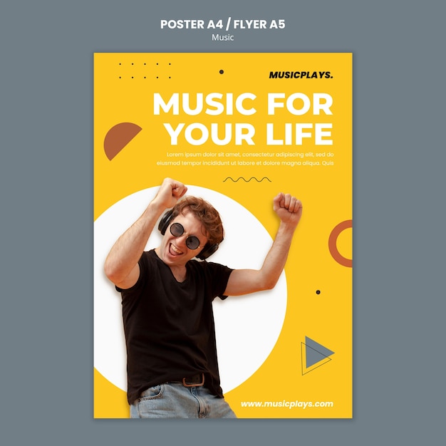 Free PSD music for everyone print template