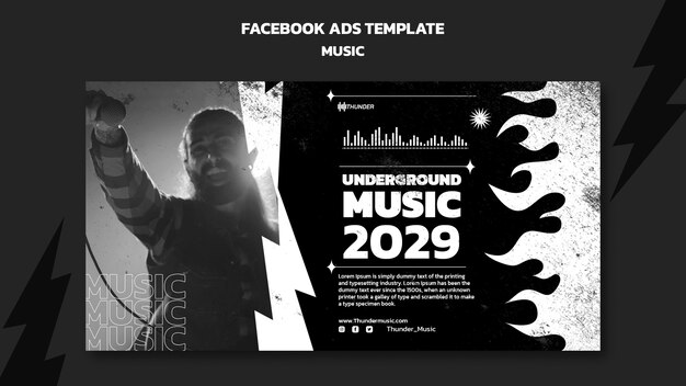 Music fest entertainment facebook template