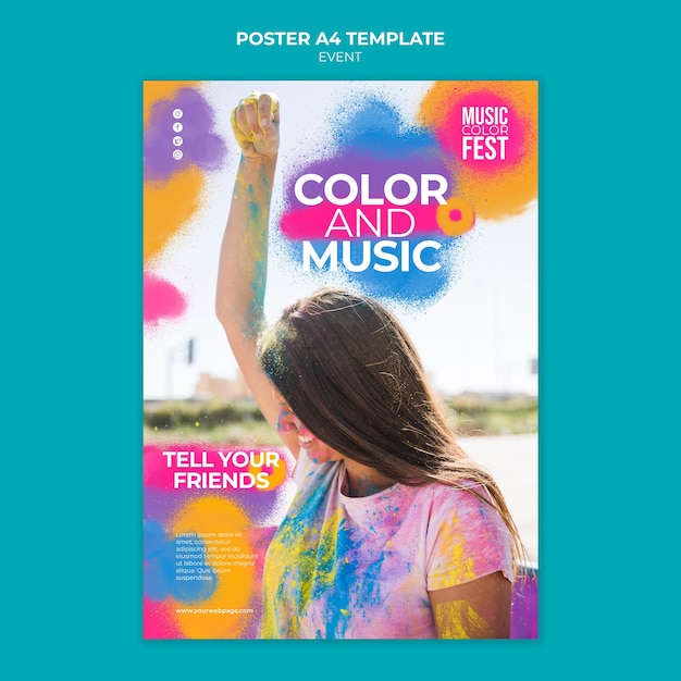 Free PSD music fest poster template