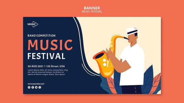 Music festival banner template