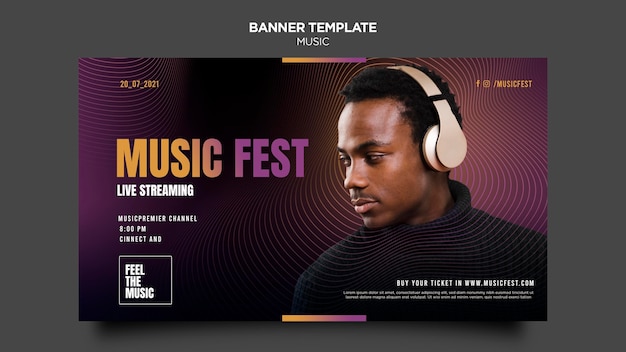 Music festival banner template