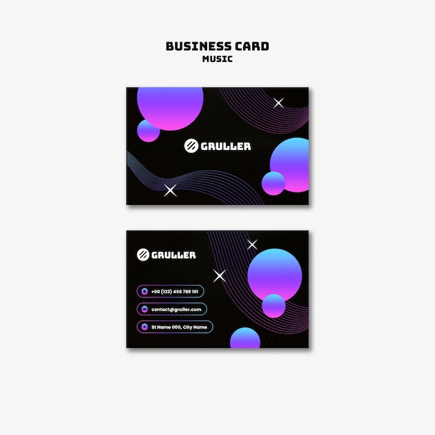 Free PSD music festival business card template