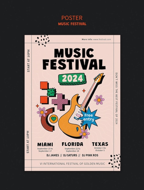 Free PSD music festival celebration template