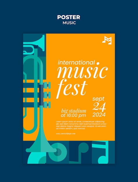 Free PSD music festival event template