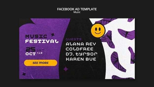 Free PSD music festival facebook template