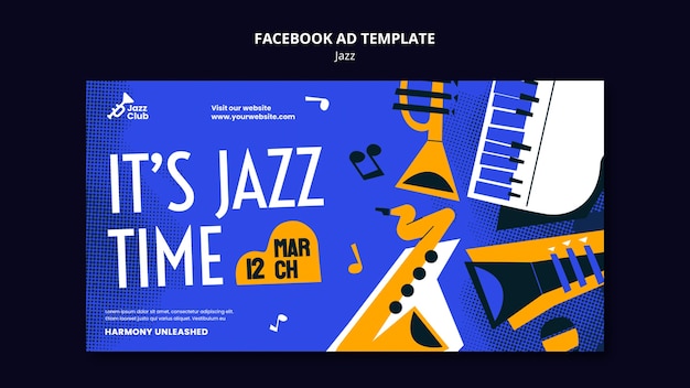 Free PSD music festival facebook  template