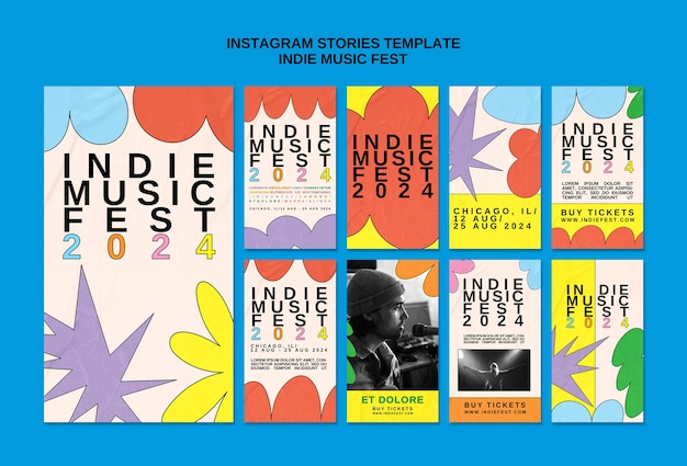 Free PSD music festival  instagram stories