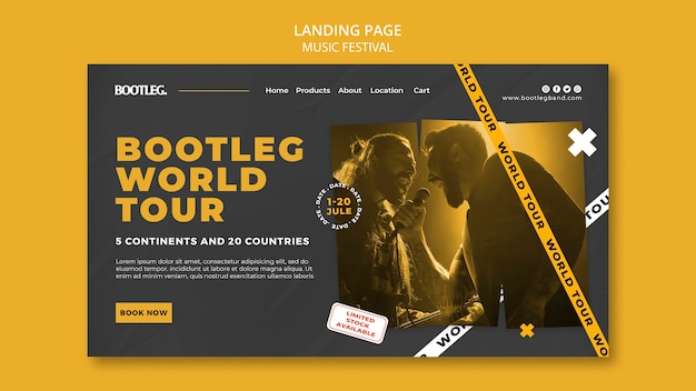 Music festival landing page template design