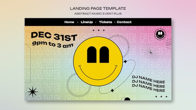 Free PSD music festival landing page template