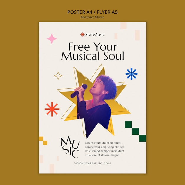 Free PSD music festival poster template