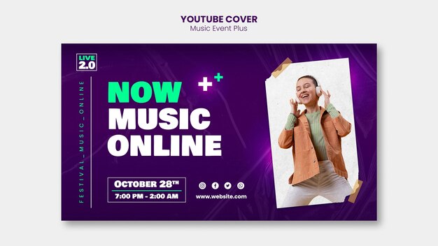 Music festival youtube cover template