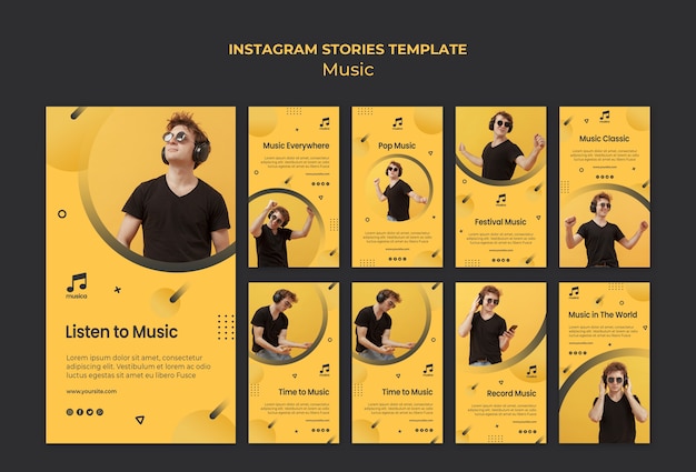 Free PSD music instagram stories template