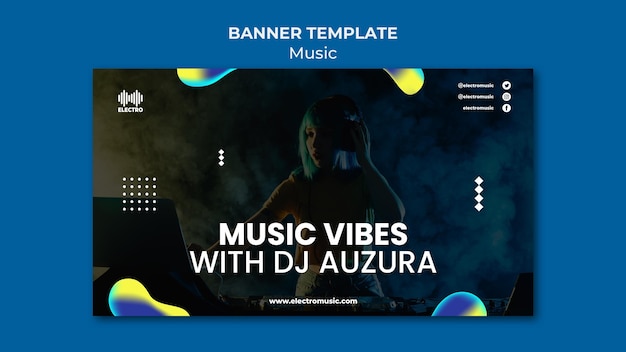 Free PSD music party banner template