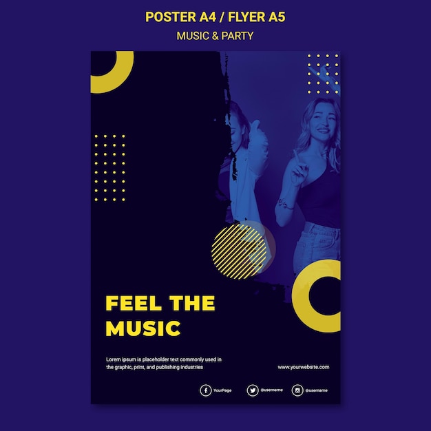 Music & party concept flyer template