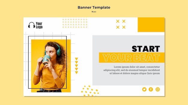 Music platform template banner