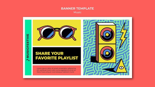 Music playlist banner template