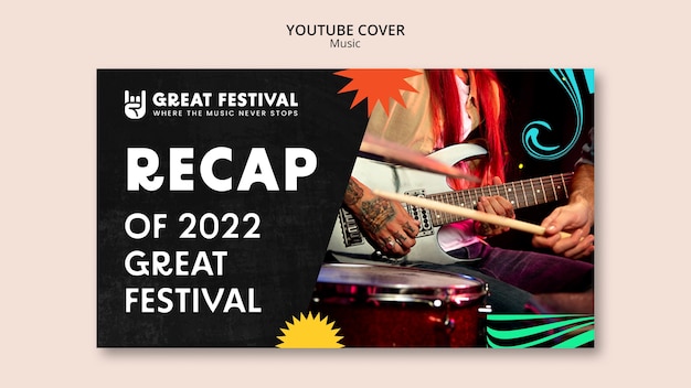 Music show youtube cover template