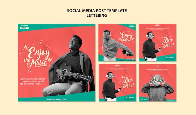 Free PSD music social media posts