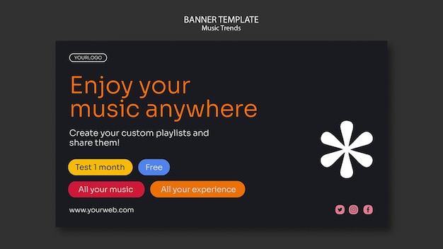 Music streaming platform banner template