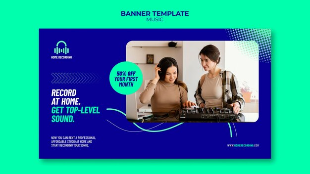 Music studio banner template