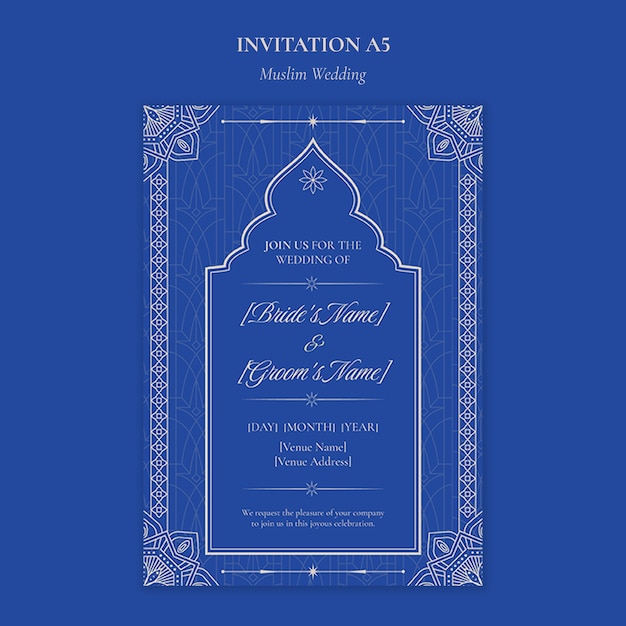 Free PSD muslim wedding template design