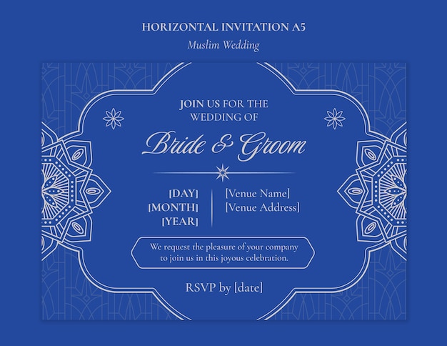 Free PSD muslim wedding template design