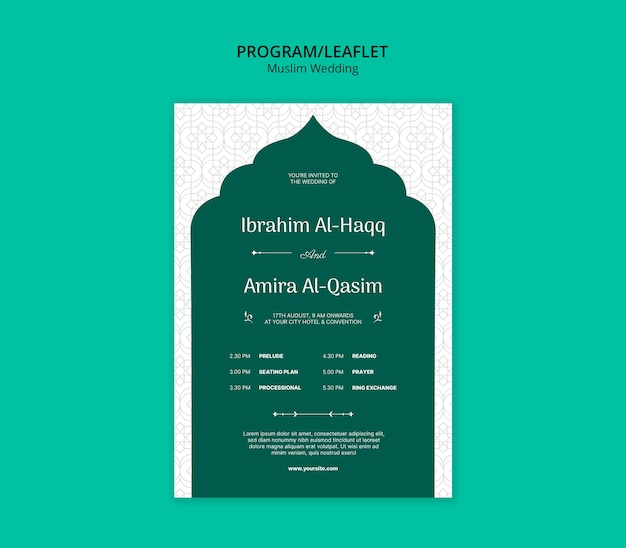 Muslim wedding template design