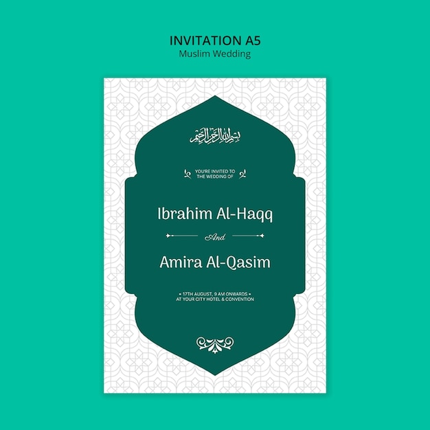 Free PSD muslim wedding template design