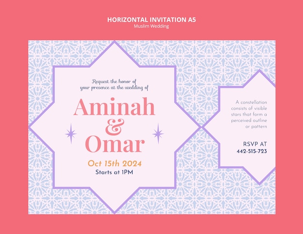 Free PSD muslim wedding template design