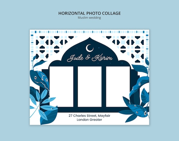 Free PSD muslim wedding template design